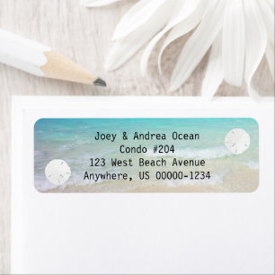 Little Sand Dollars Ocean Background Returadress Etikett