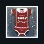 Little Santa Bodydress Winter Baby Shower Pappersservett<br><div class="desc">Julbabyduschnapor</div>