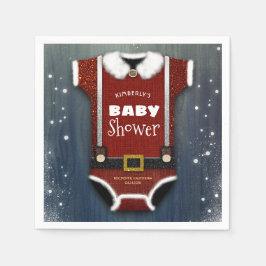 Little Santa Bodydress Winter Baby Shower Pappersservett