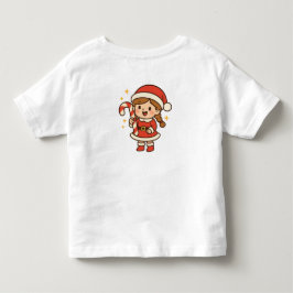 Little Santa Girl with Candy Cane T Shirt