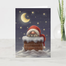Little Santa in a skorsten Helgkort