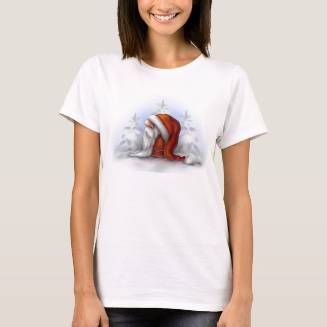 Little Santa in snö T Shirt (Framsida)