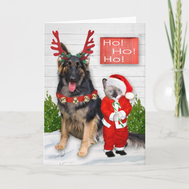 Little Santa Kitten Greeting Card Helgkort (Framsida)