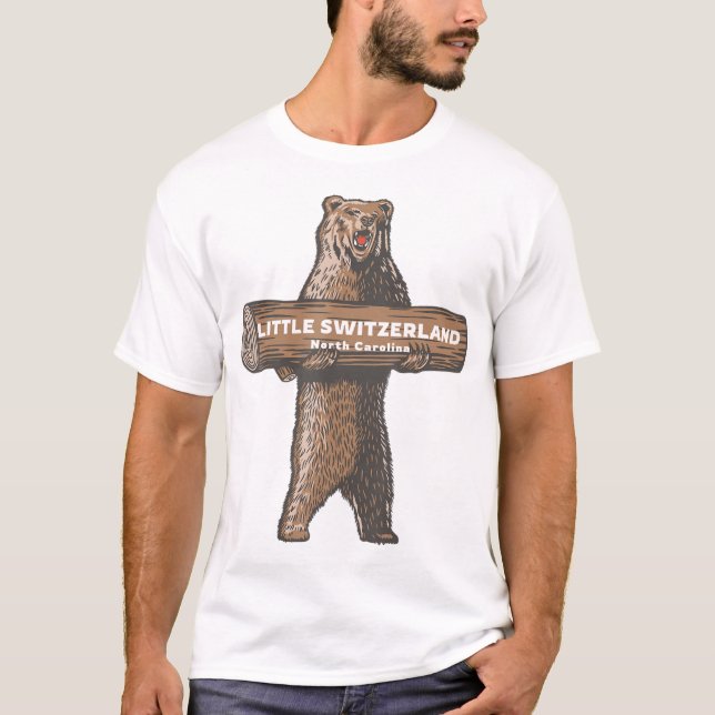 Little Schweiz North Carolina Nc Bear Vacation T Shirt (Framsida)