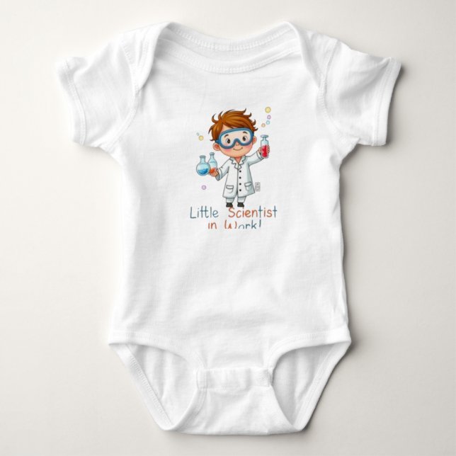 Little Scientist at Work” Cute Kids Science  T Shirt (Framsida)