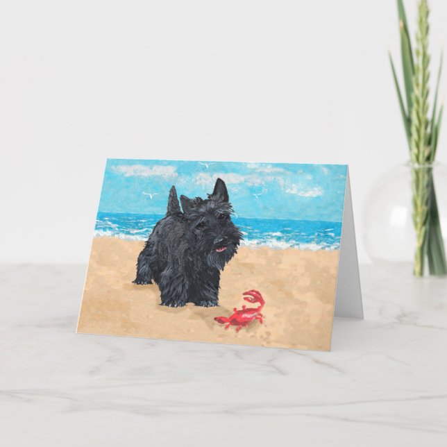 Little Scottie hittar en krabba vid Beach Kort (Framsida)