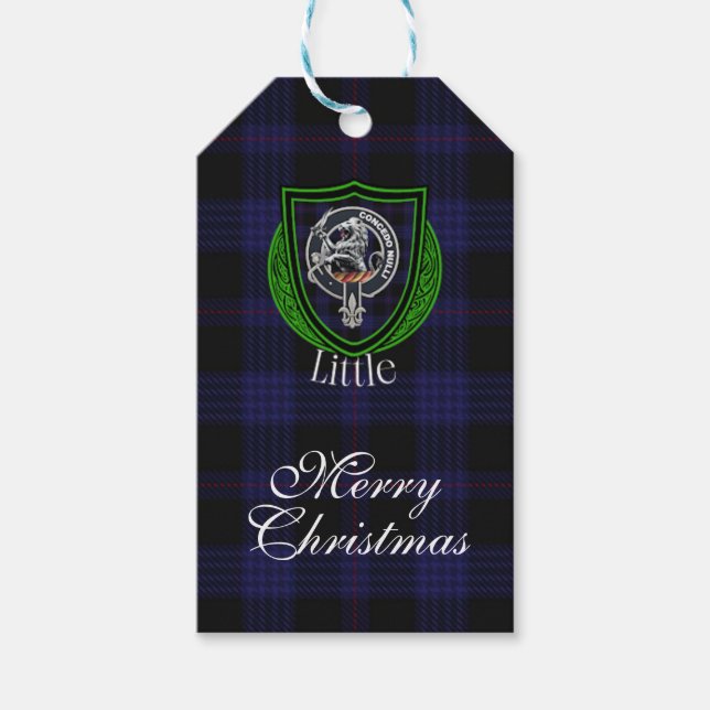 Little Scottish Clan Tartan & Crest Presentetikett (Framsidan)
