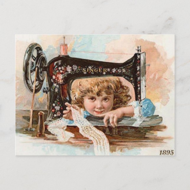 Little Seamstress Postcard Vykort (Framsida)