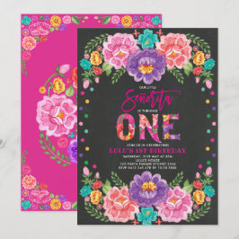 Little Senorita Fiesta Flower Girl 1st Birthday Inbjudningar