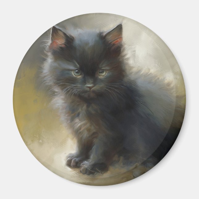 Little Shadow Black Kitten Magnet (Framsidan)
