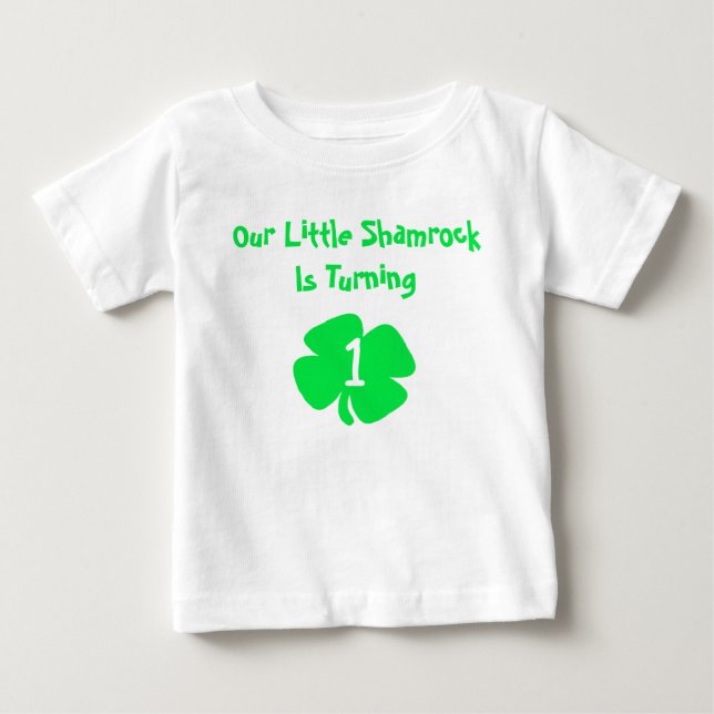 Little Shamrock 1st Birthday Baby T-Shirt (Framsida)