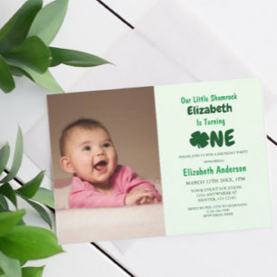Little Shamrock 1st Birthday Inbjudningar