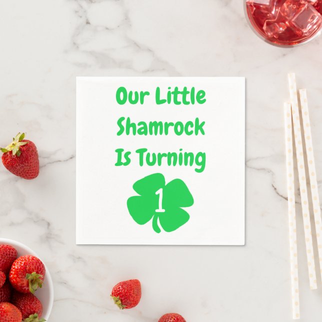Little Shamrock 1st Birthday Pappersservett (Insitu)