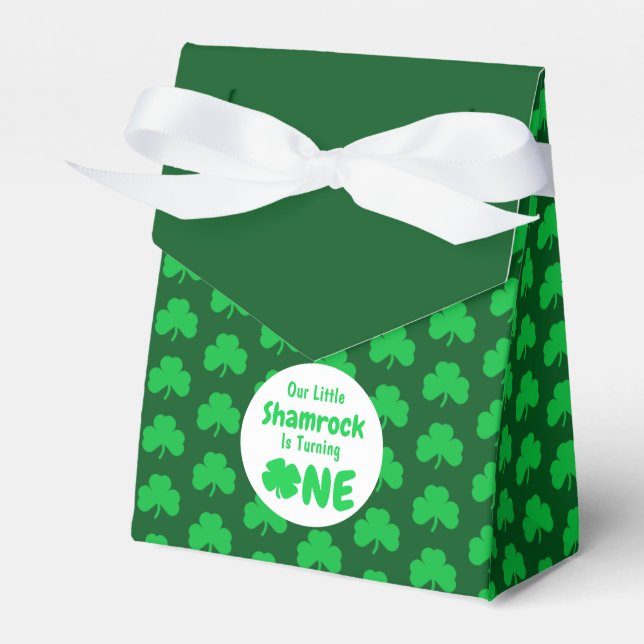 Little Shamrock 1st Birthday Presentaskar (Framsidan Sidan)