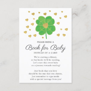 Little Shamrock Baby Shower Bok för Baby Card Tilläggskort
