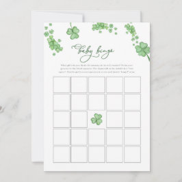 Little Shamrock Baby Shower Game Baby Bingo Game