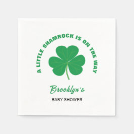 Little Shamrock Baby Shower Irish White and Grönt Pappersservett