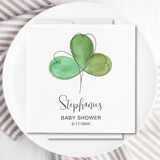 Little Shamrock Baby Shower Pappersservett (Skapare uppladdad)