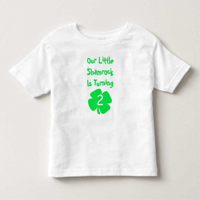 Little Shamrock Birthday T Shirt (Framsida)