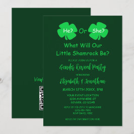Little Shamrock Gender Reveal Inbjudningar