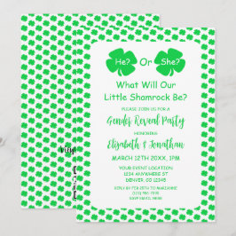 Little Shamrock Gender Reveal Inbjudningar