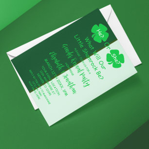 Little Shamrock Gender Reveal Inbjudningar