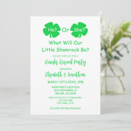 Little Shamrock Gender Reveal Inbjudningar