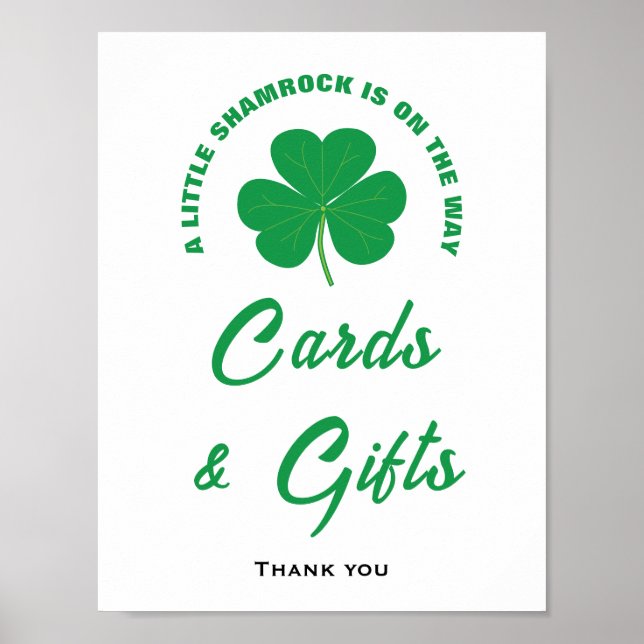 Little Shamrock Roligt Baby Shower Cards & Gifts S Poster (Framsidan)