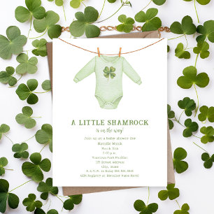 Little Shamrock St Patrick' Boy Baby Shower Inbjudningar