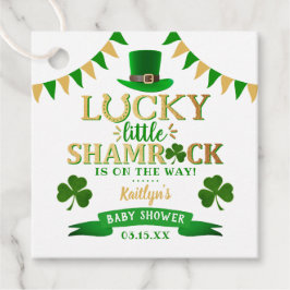 Little Shamrock St. Patrick Day Baby Shower Gåvor Etiketter