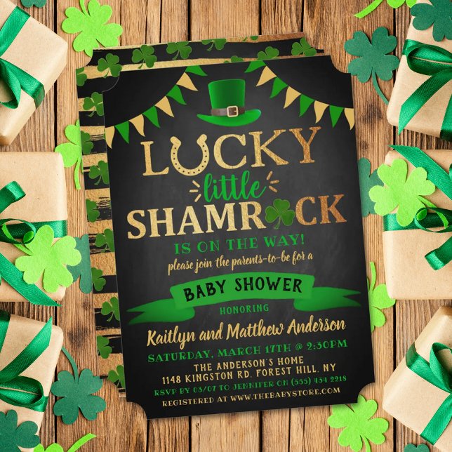 Little Shamrock St. Patrick Day Baby Shower Inbjudningar (Skapare uppladdad)