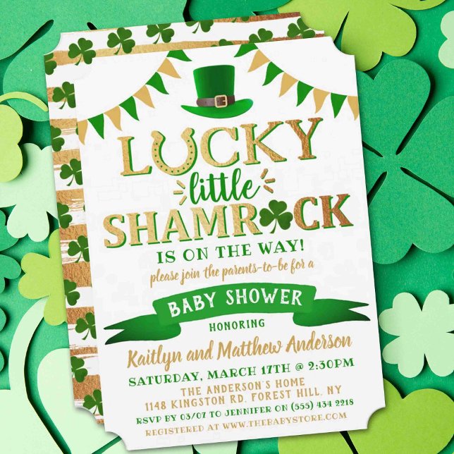 Little Shamrock St. Patrick Day Baby Shower Inbjudningar (Skapare uppladdad)