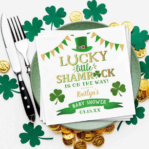Little Shamrock St. Patrick Day Baby Shower Pappersservett