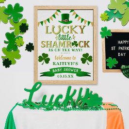Little Shamrock St. Patrick Day Baby Shower Poster