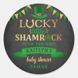 Little Shamrock St. Patrick Day Baby Shower Runt Klistermärke