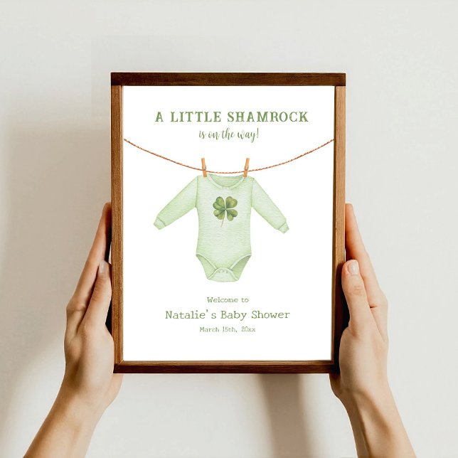 Little Shamrock St Patrick's Baby Shower Välkommen Poster (Skapare uppladdad)