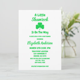 Little Shamrock St patrick's day Baby Shower Inbjudningar