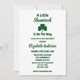 Little Shamrock St patrick's day Baby Shower Inbjudningar