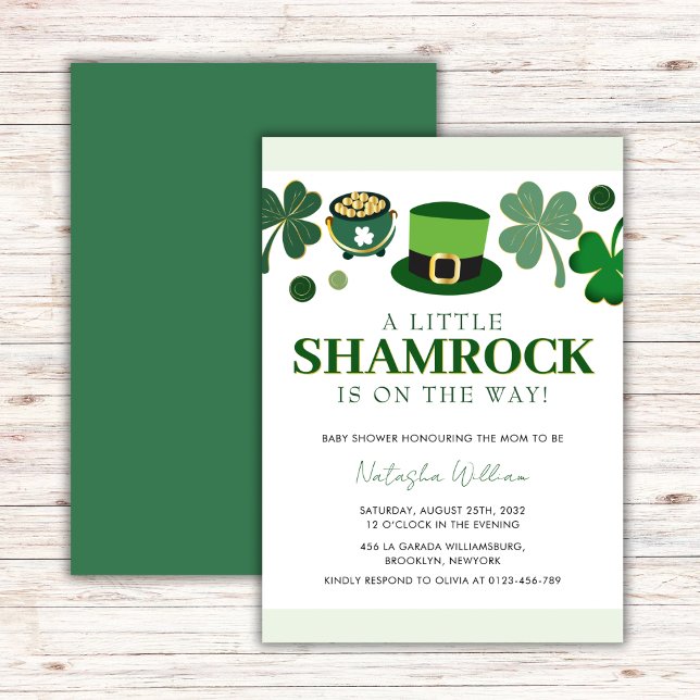 Little Shamrock St patrick's day Baby Shower Inbjudningar (Skapare uppladdad)