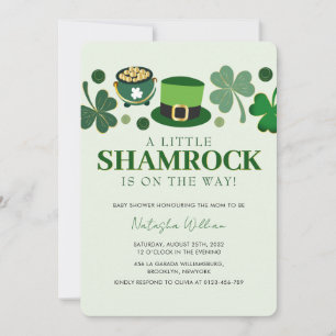 Little Shamrock St patrick's day Baby Shower Invi Inbjudningar