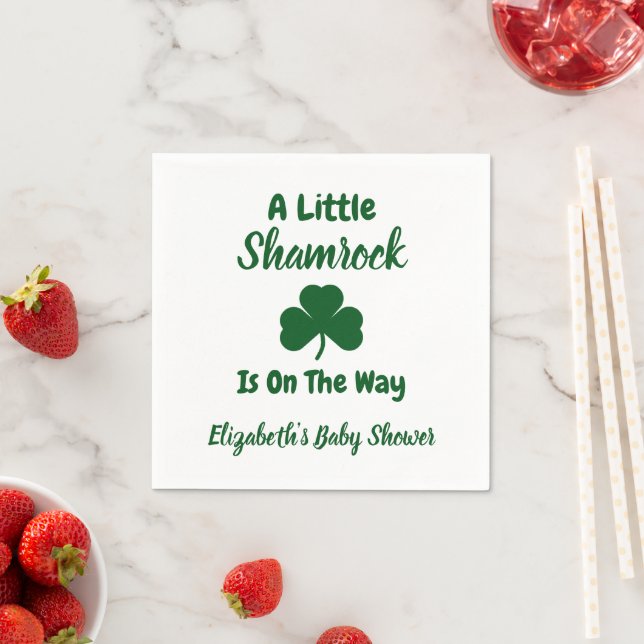 Little Shamrock St patrick's day Baby Shower Pappersservett (Insitu)