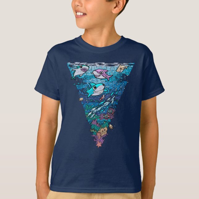 Little Shark Doodle T Shirt (Framsida)