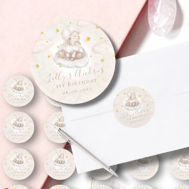 Little Sheep Lamb Dreamy star Baby First Birthday Runt Klistermärke