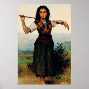 Little Shepherdes av Bouguereau Poster