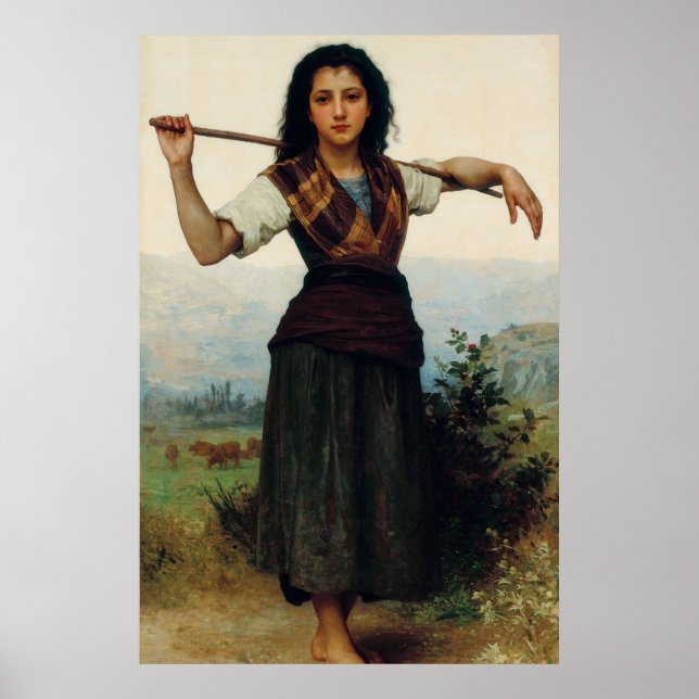 Little Shepherdes av Bouguereau Poster (Framsidan)