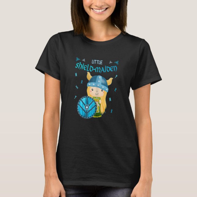 Little Shield-Maiden Lagertha s Shield Girl Norse T Shirt (Framsida)