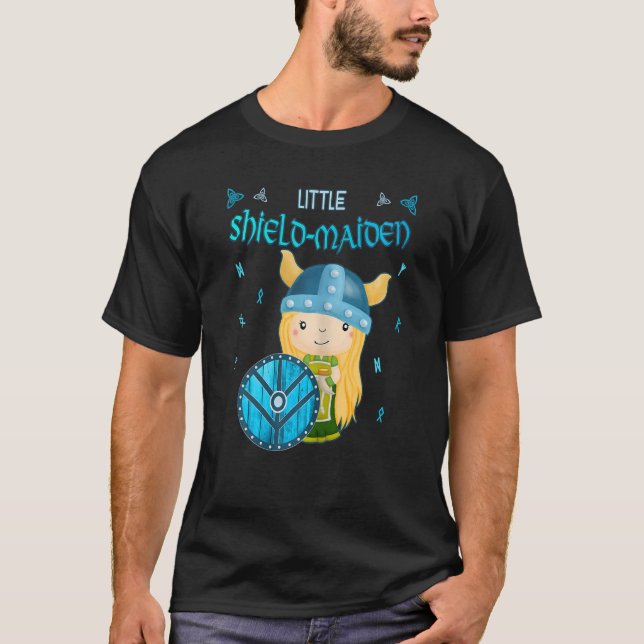 Little Shield-Maiden Lagertha s Shield Girl Norse T Shirt (Framsida)