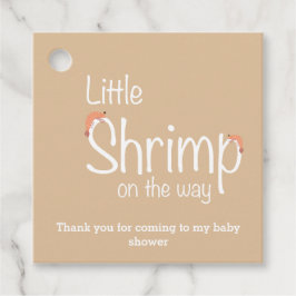 "Little shrimp on the way" babydusch Gåvor Etiketter