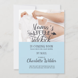 Little Sideick Blue Boy Shower Baby by Mail Inbjudningar