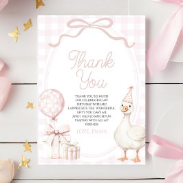 Little Silly Goose Pink Birthday Party Tack Kort